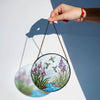 Fluttering Hummingbirds- Stained Glass Suncatcher - Nature Window Decor