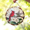 Mr. & Mrs. Cardinal -Stained Glass Suncatcher Window Home Decor