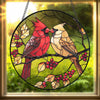 Mr. & Mrs. Cardinal -Stained Glass Suncatcher Window Home Decor