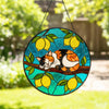 Cat Mom Suncatcher, Sleeping Kitty on Lemon Tree
